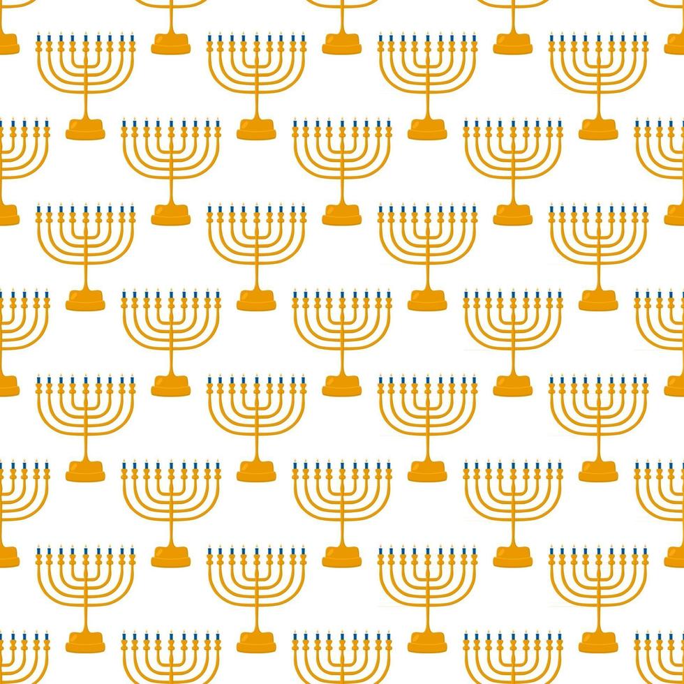 Ilustración sobre el tema de la menorah de patrón de colores grandes vector