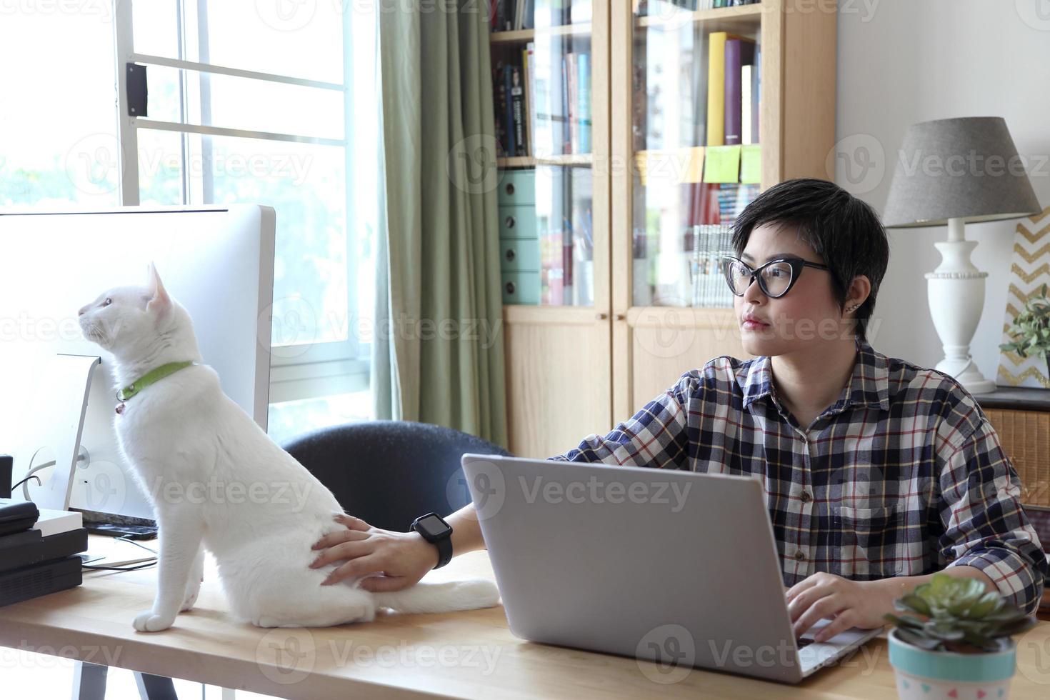 Asian Woman Working photo