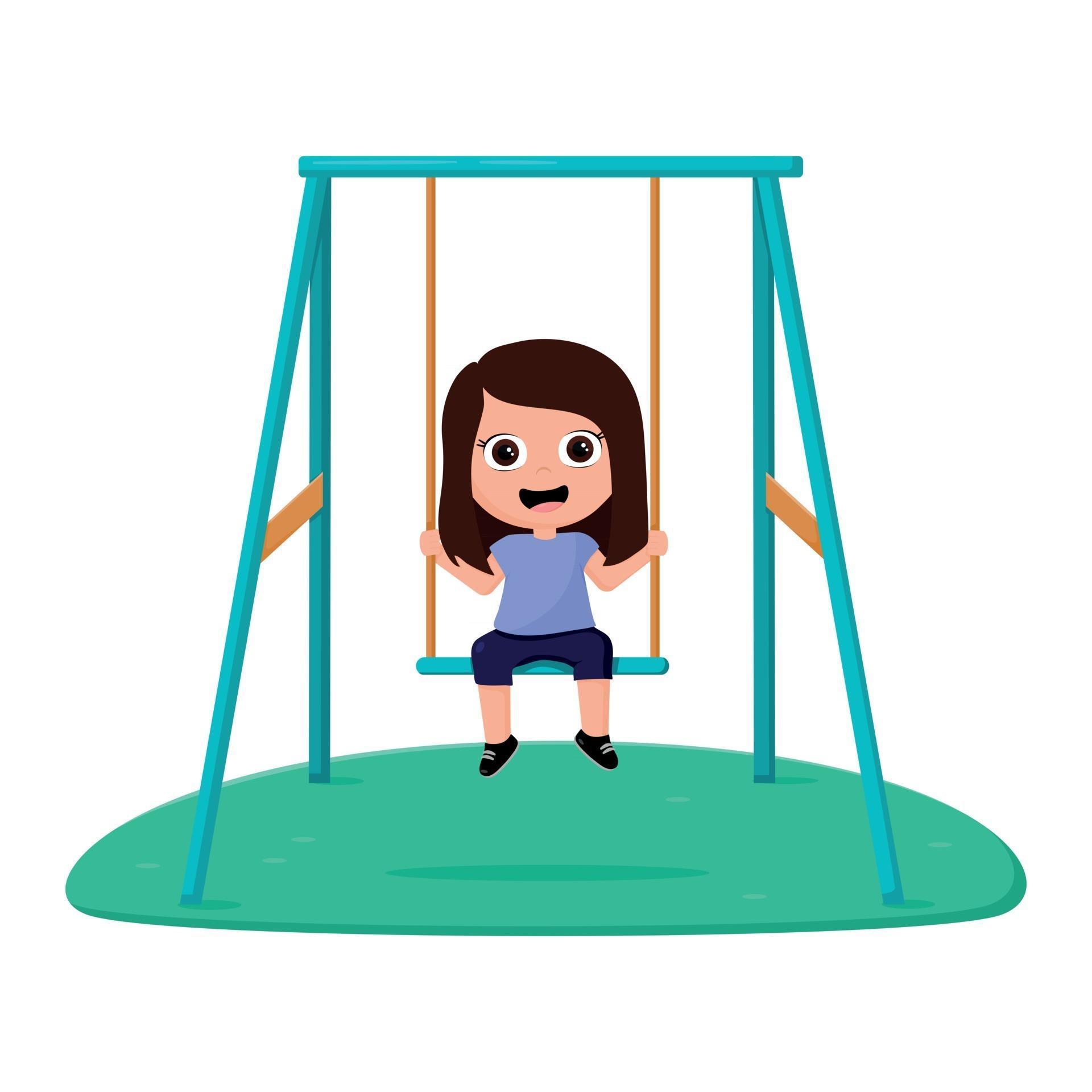 Cute cartoon child on swing 2993590 Vector Art at Vecteezy