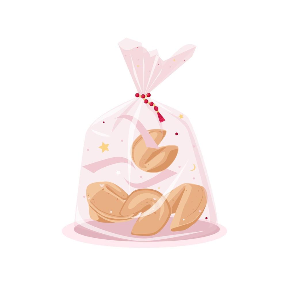 Chinese fortune cookies in a package vector