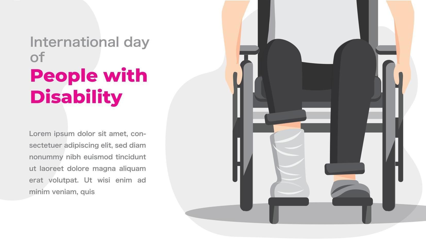 día mundial de la discapacidad, personas con discapacidad. ilustración vectorial vector