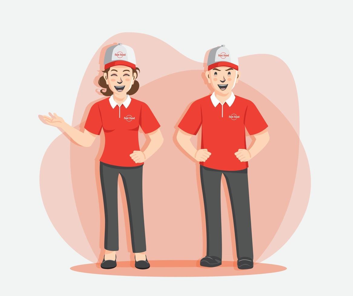 Fast food workers Vector Flat style character illustration