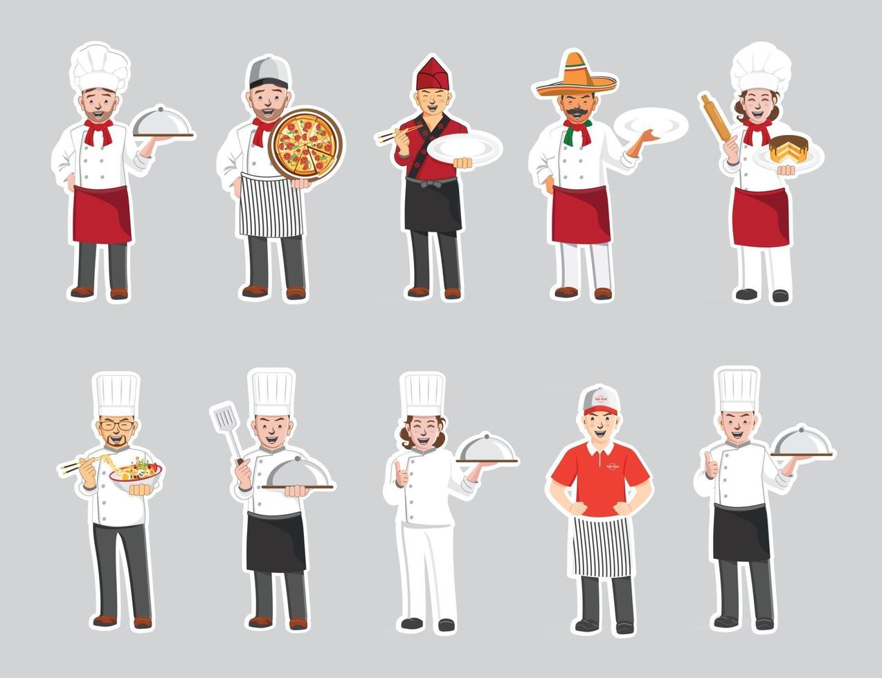 Professional Chef Characters, Vector illustration cartoon character.