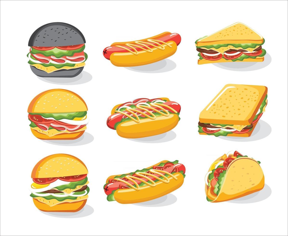sandwich bread Hamburger, cheeseburger, Vector illustration