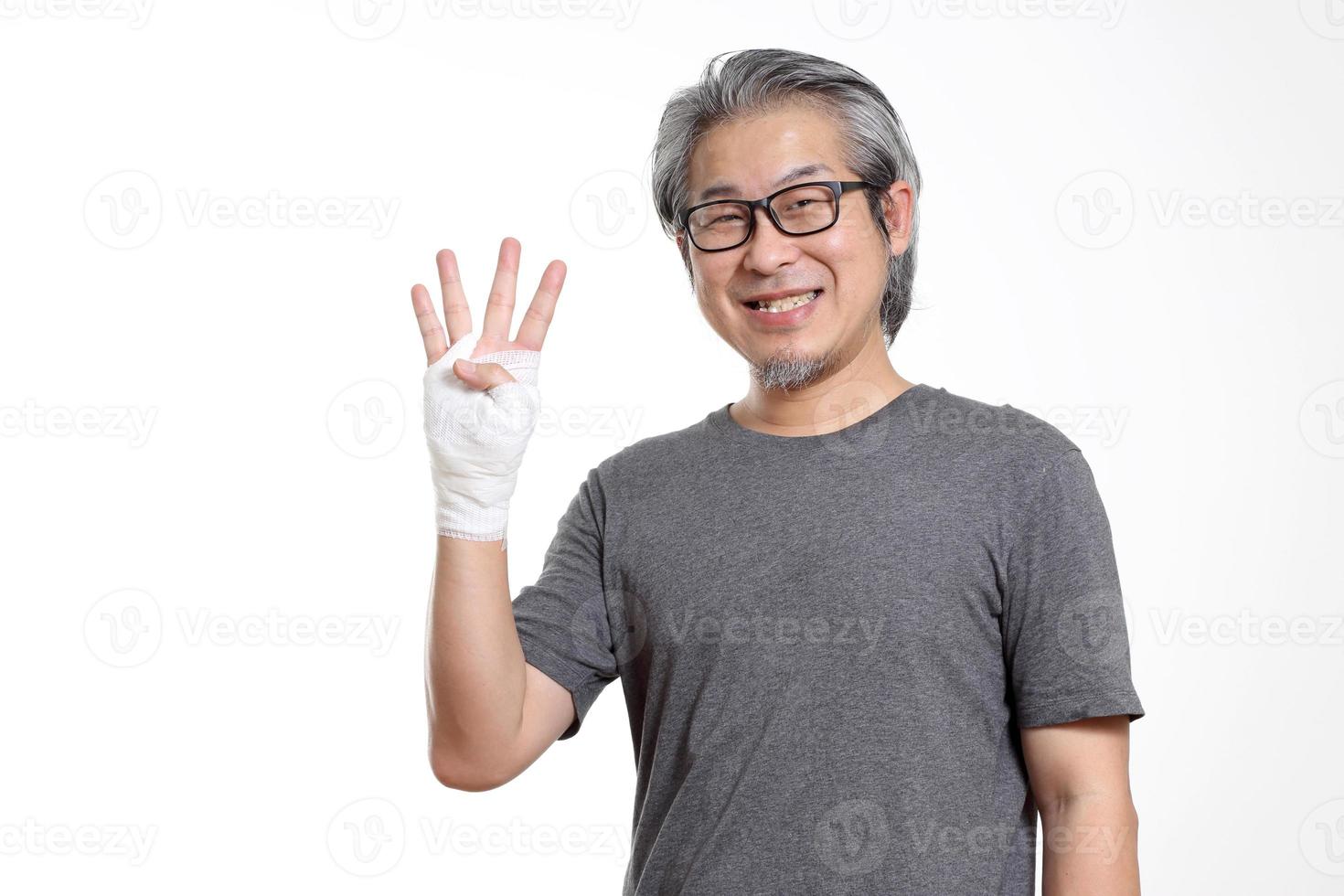 Man with Injured Hand photo