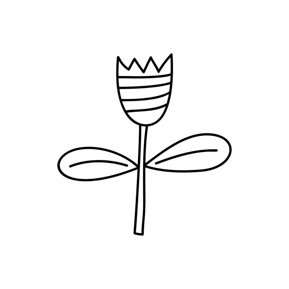 Vector stylized spring flower with monoline style