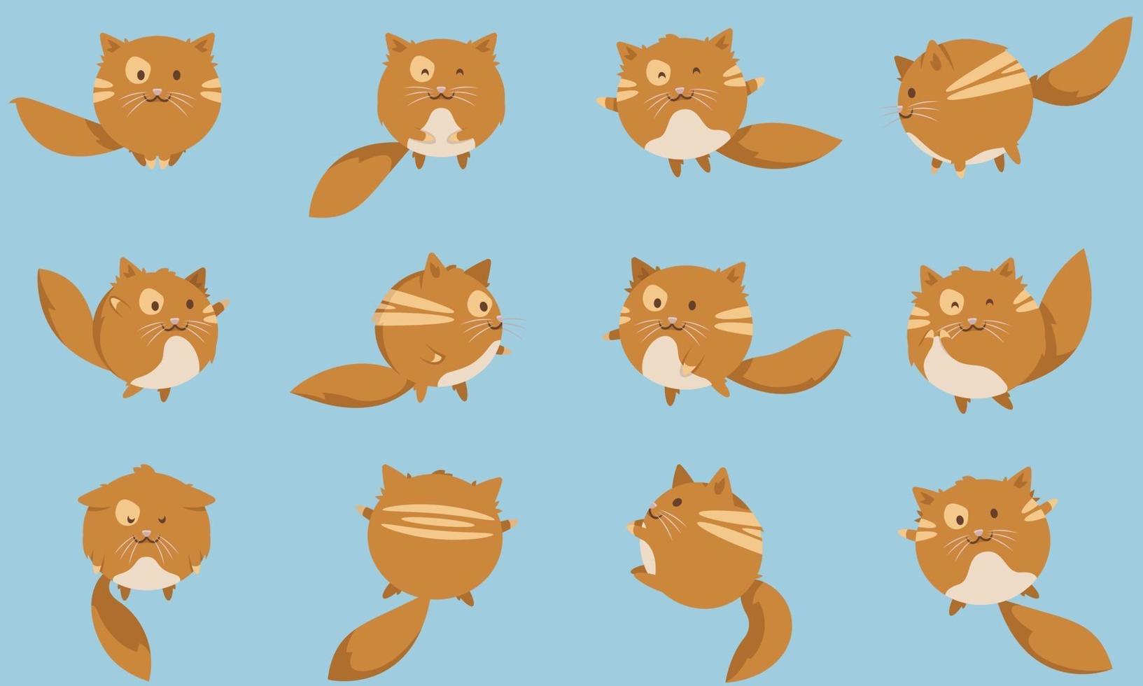 Funny cat in different poses vector