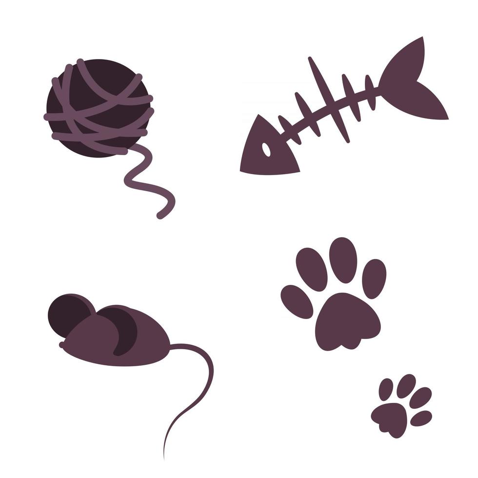 conjunto de símbolos de gato. vector