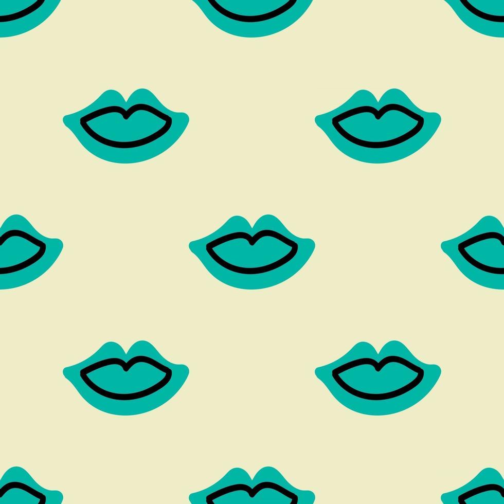 Abstract Lips Seamless Repeat Pattern vector