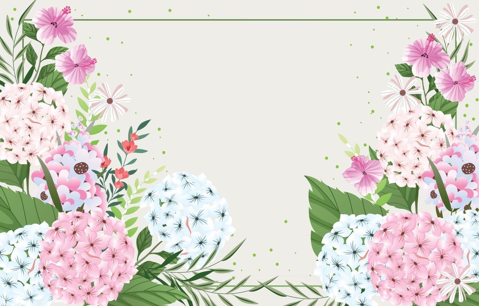 hermoso fondo de flores de hortensia vector