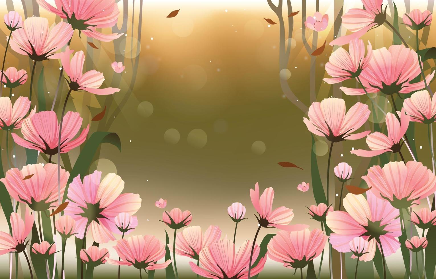 fondo de flores de otoño vector