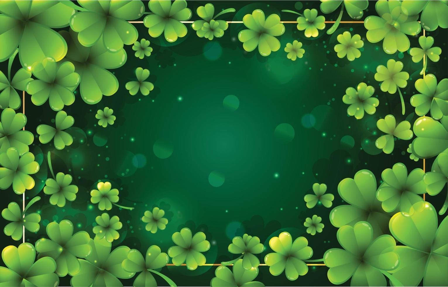 Clover Background with Green and Gold Color vector