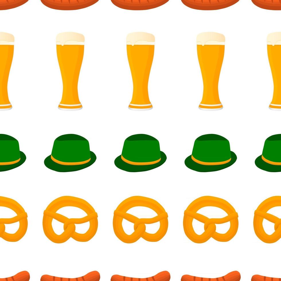 Ilustración sobre el tema Oktoberfest patrón de color grande vector