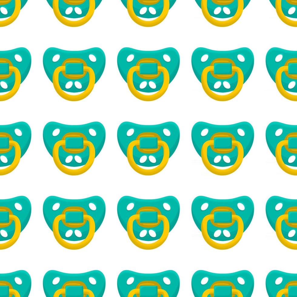 Illustration on theme seamless pattern baby pacifiers vector