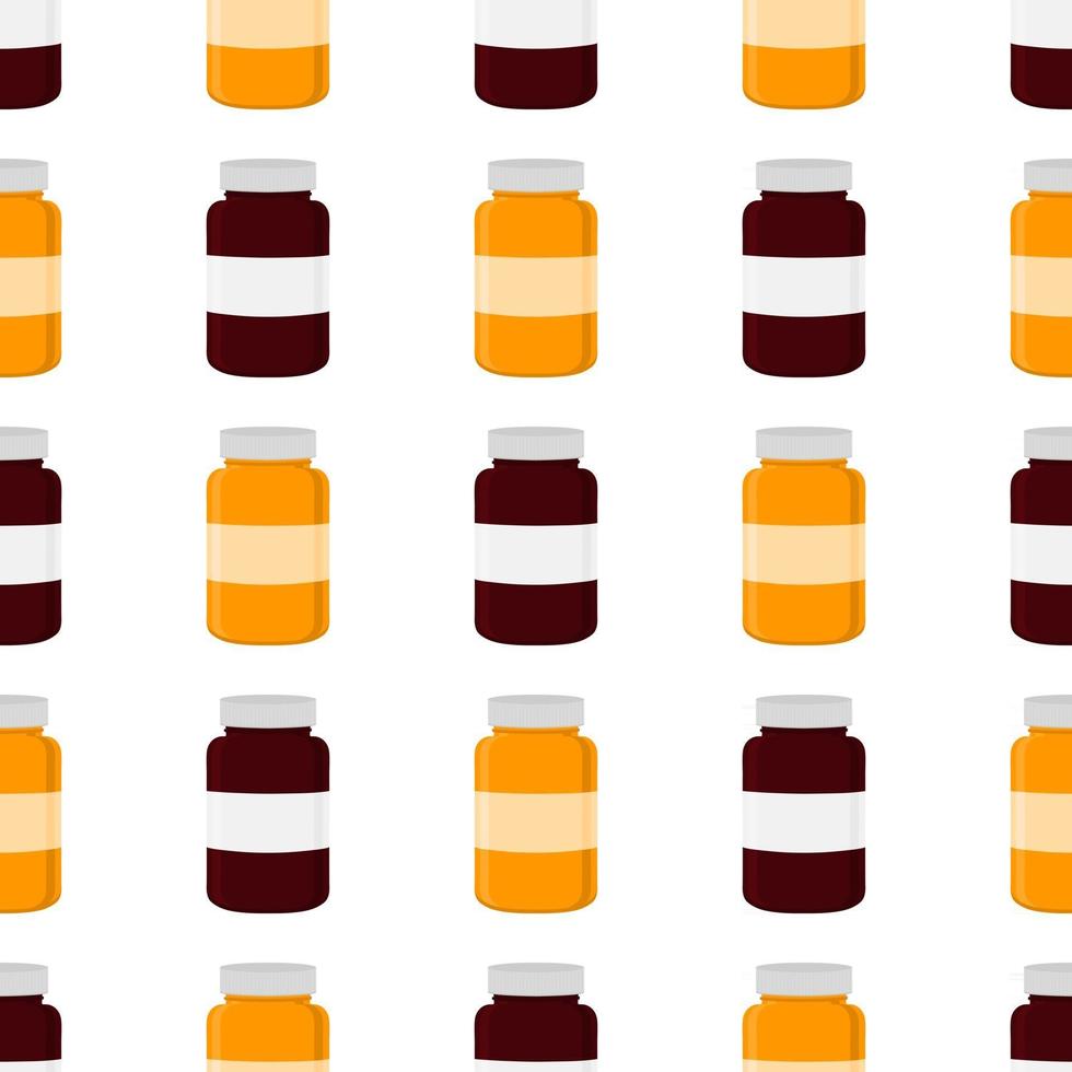 big colored set different types of pills inside close jar vector