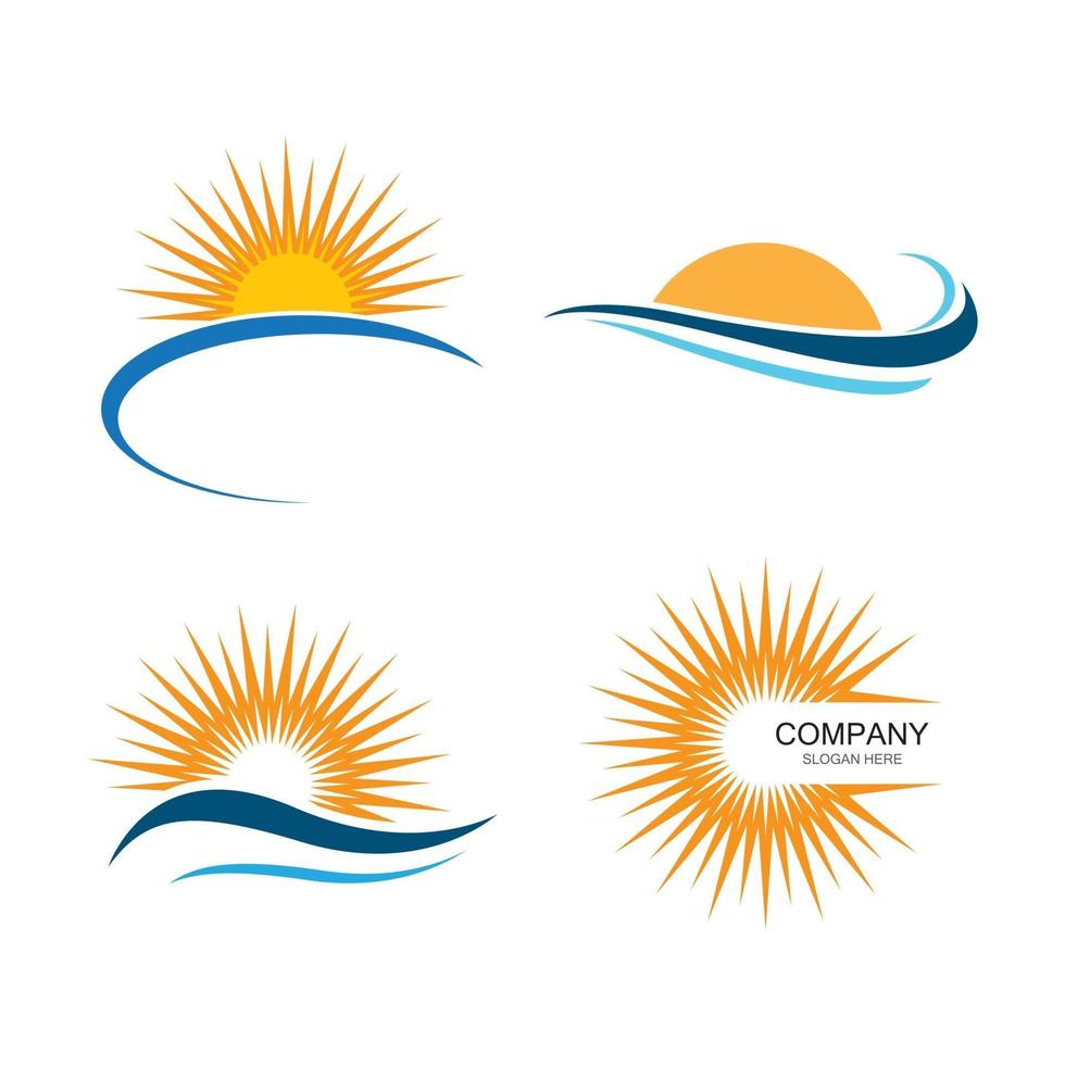 Sunset beach logo images vector