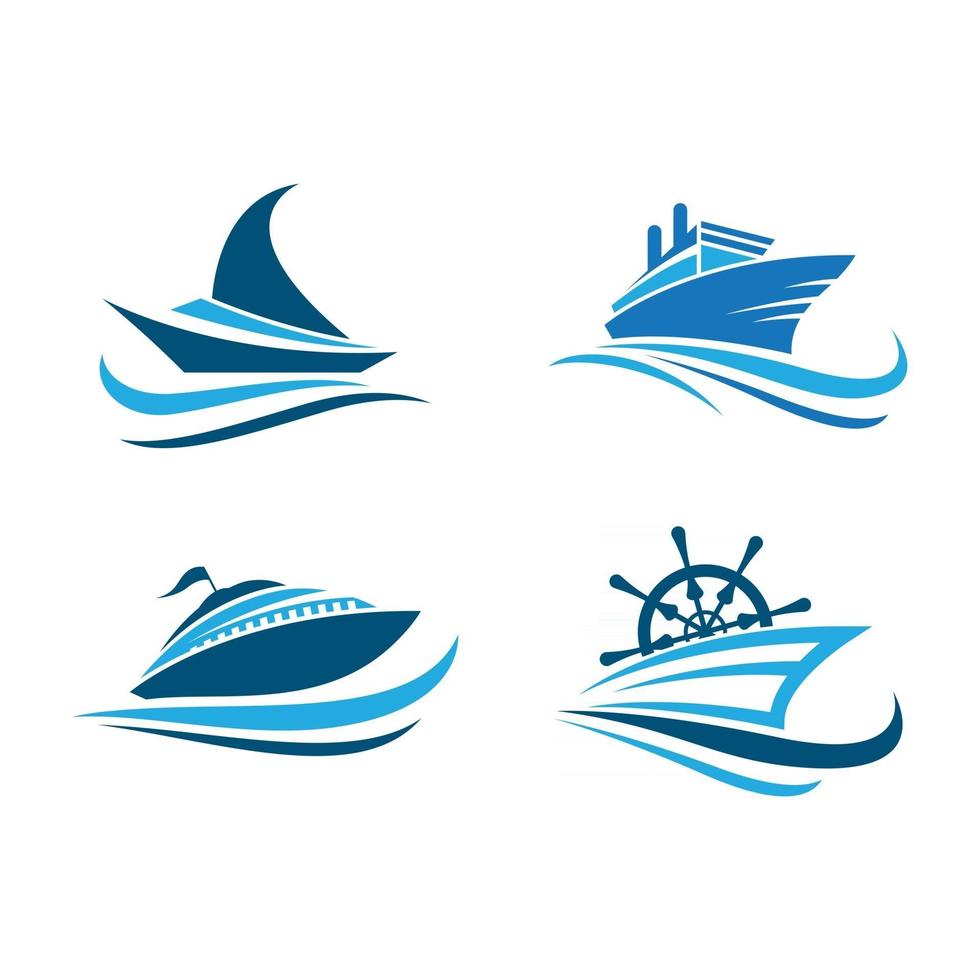 Cruise ship logo images vector