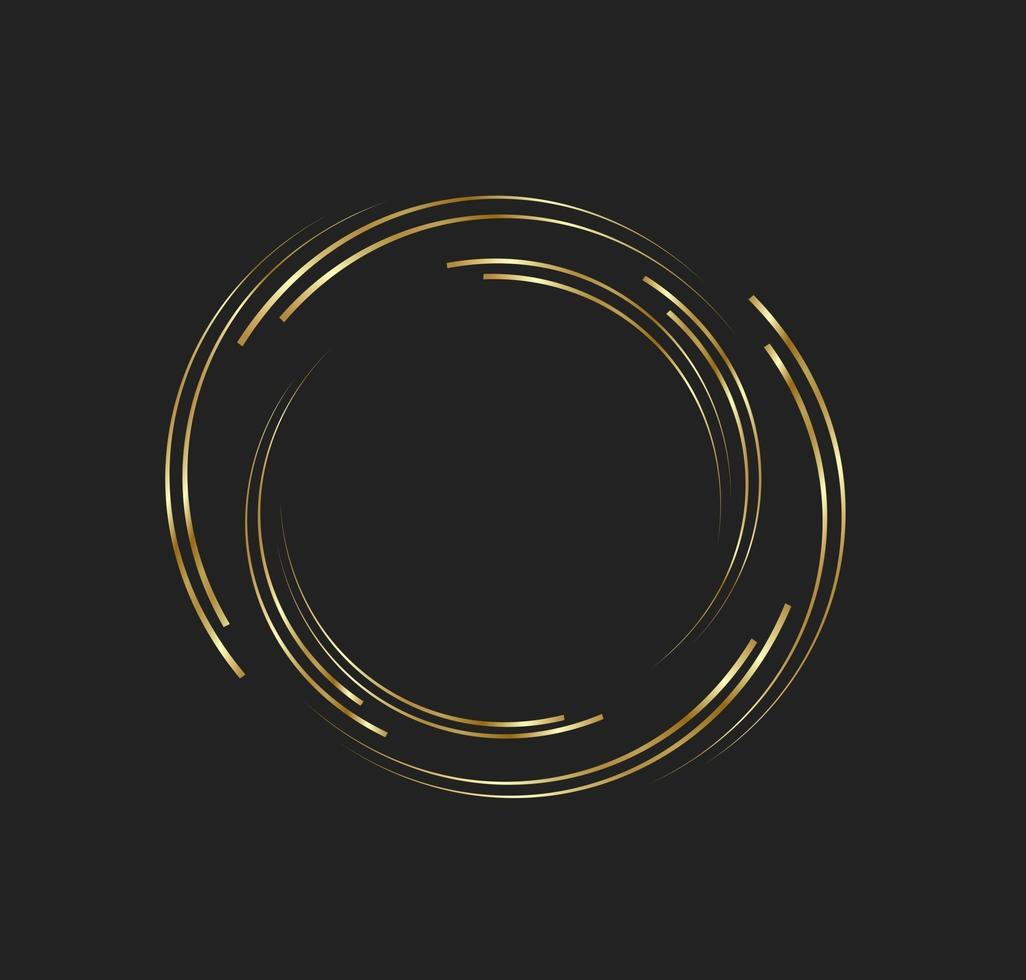 Abstract golden lines in circle form, Design element logo luxury vector