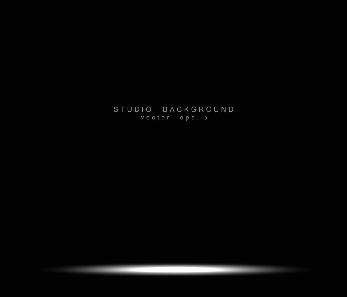 Empty black gradient studio room background. backdrop light interior vector