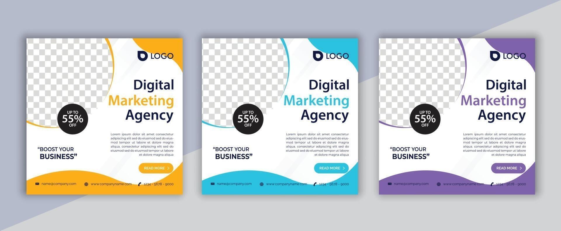 digital marketing social media post, business marketing flyer design vector