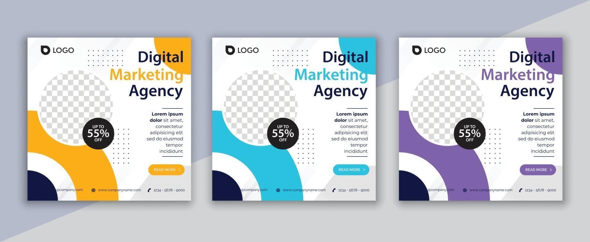 digital marketing social media post, business marketing flyer design vector