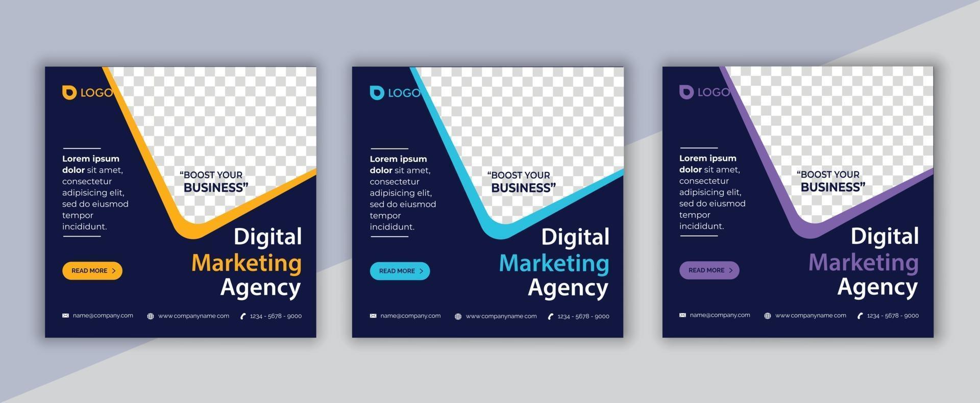 digital marketing social media post, business marketing flyer design vector
