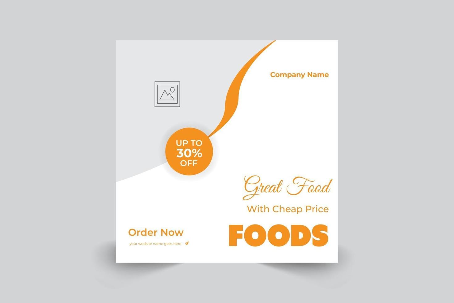 Social media food banner post template for restaurant vector