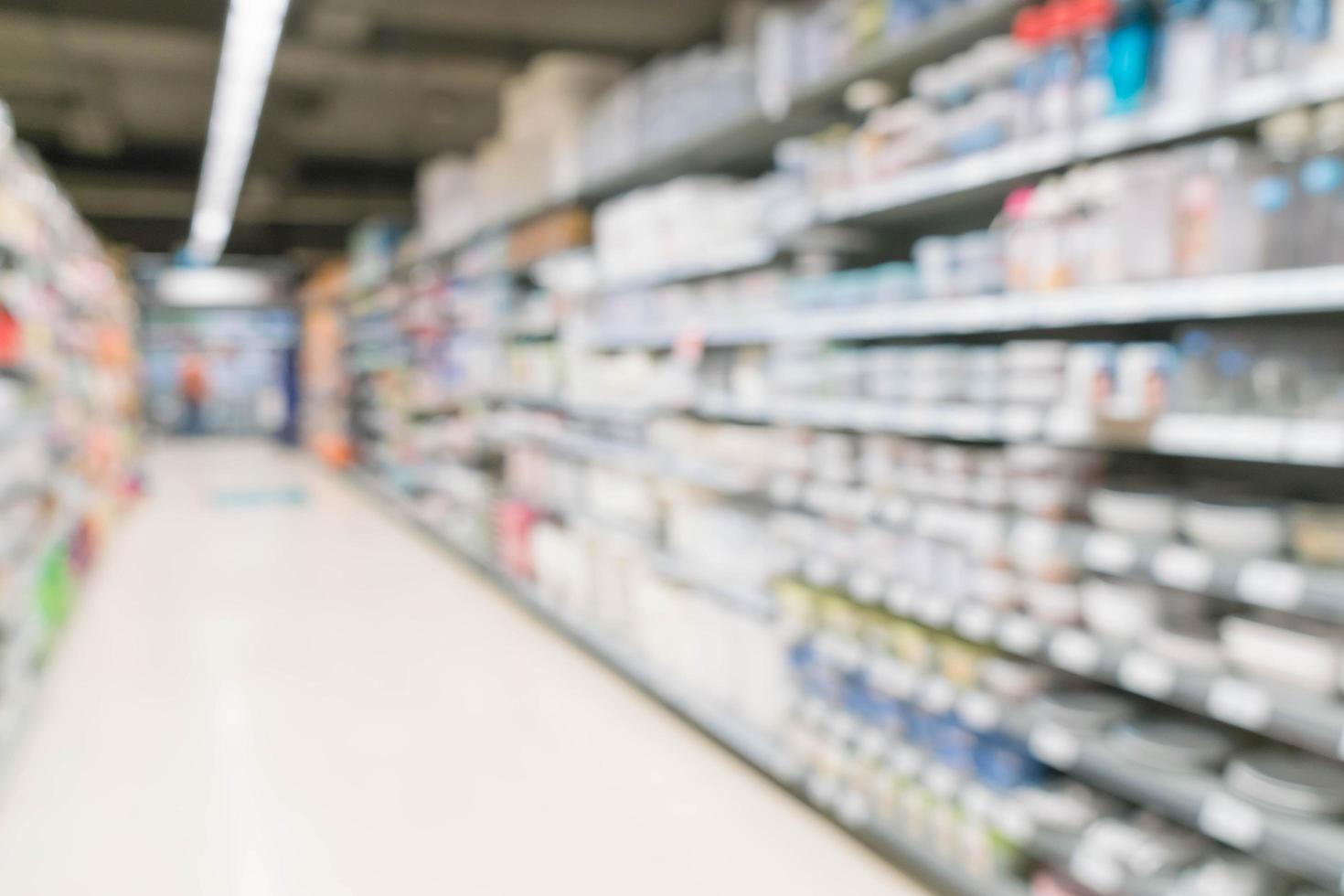 Abstract blur in supermarket for background photo