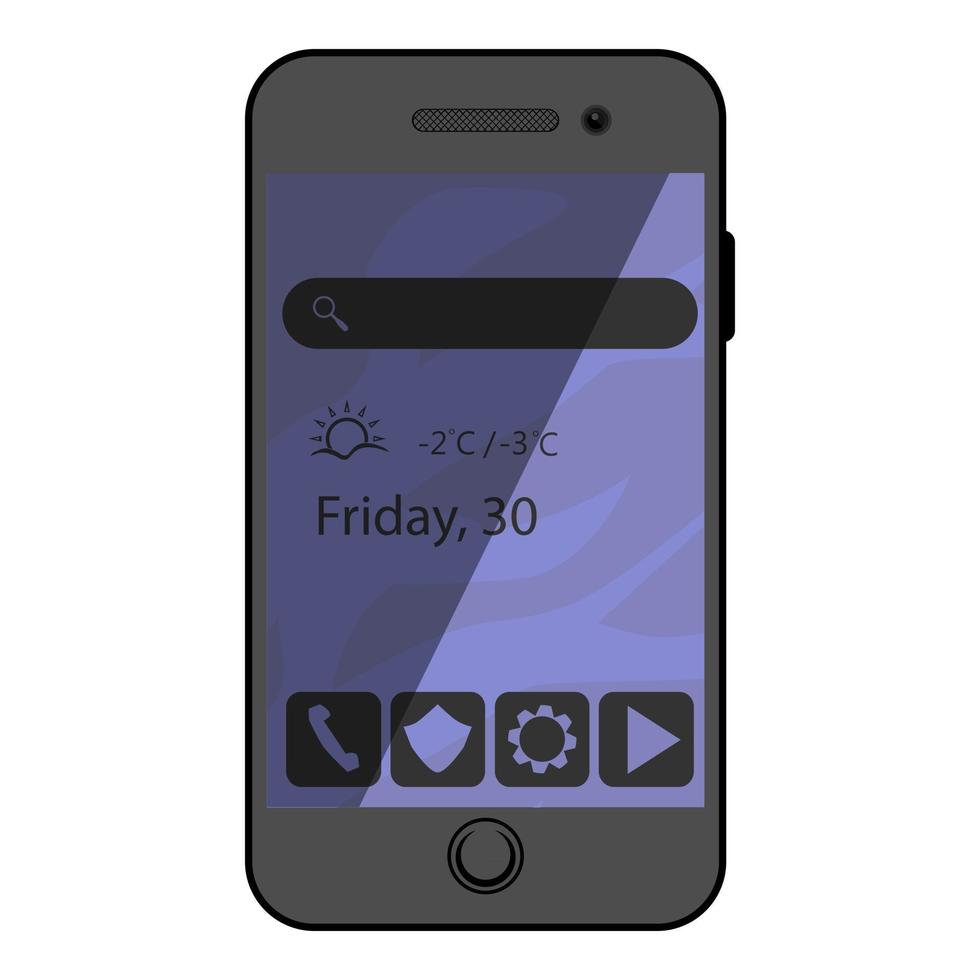 Vector image of a mobile. Home screen smartphone