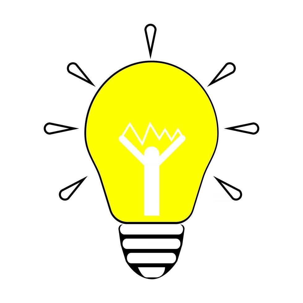 Flat yellow lamp vector