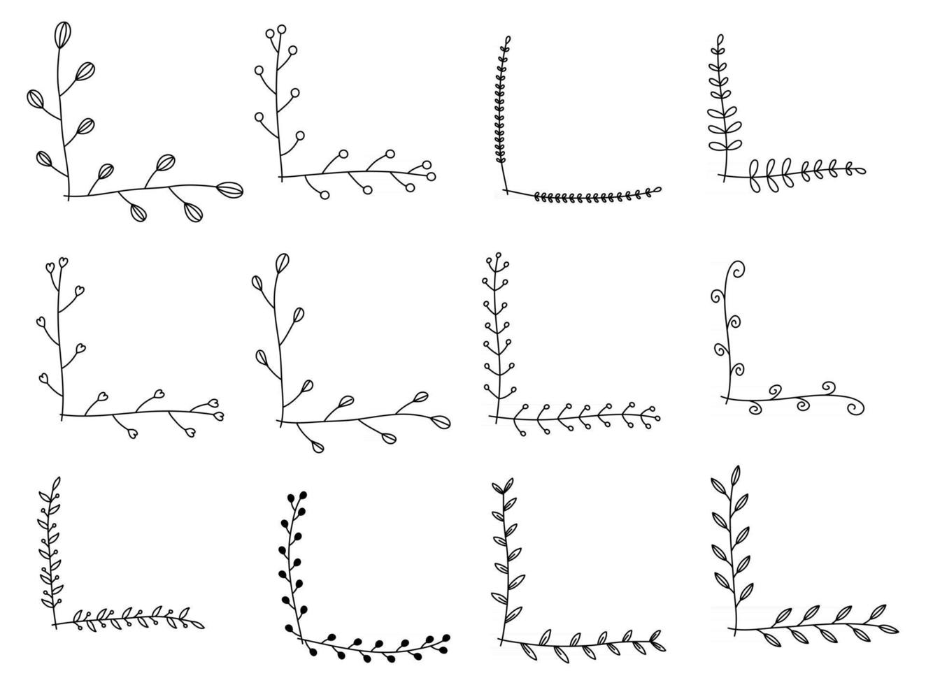 Set of Doodle Corner Border vector