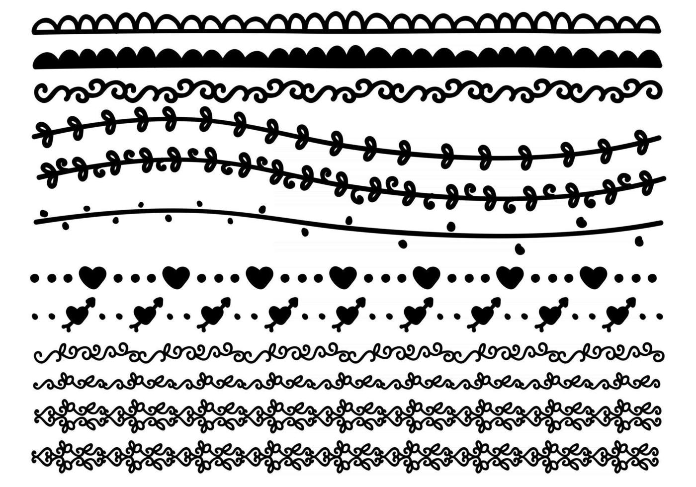 bordes de boceto ornamental vector