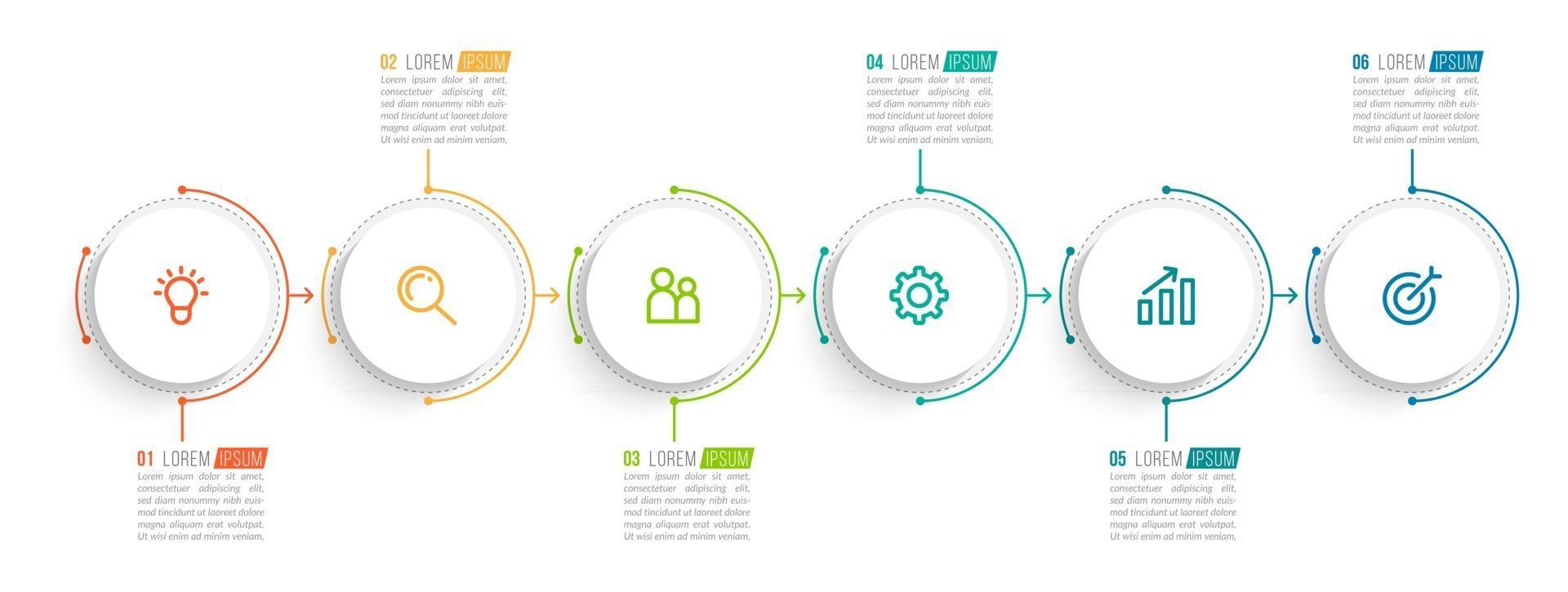 Timeline Circle Infographic Template 6 Options 2996331 Vector Art at ...