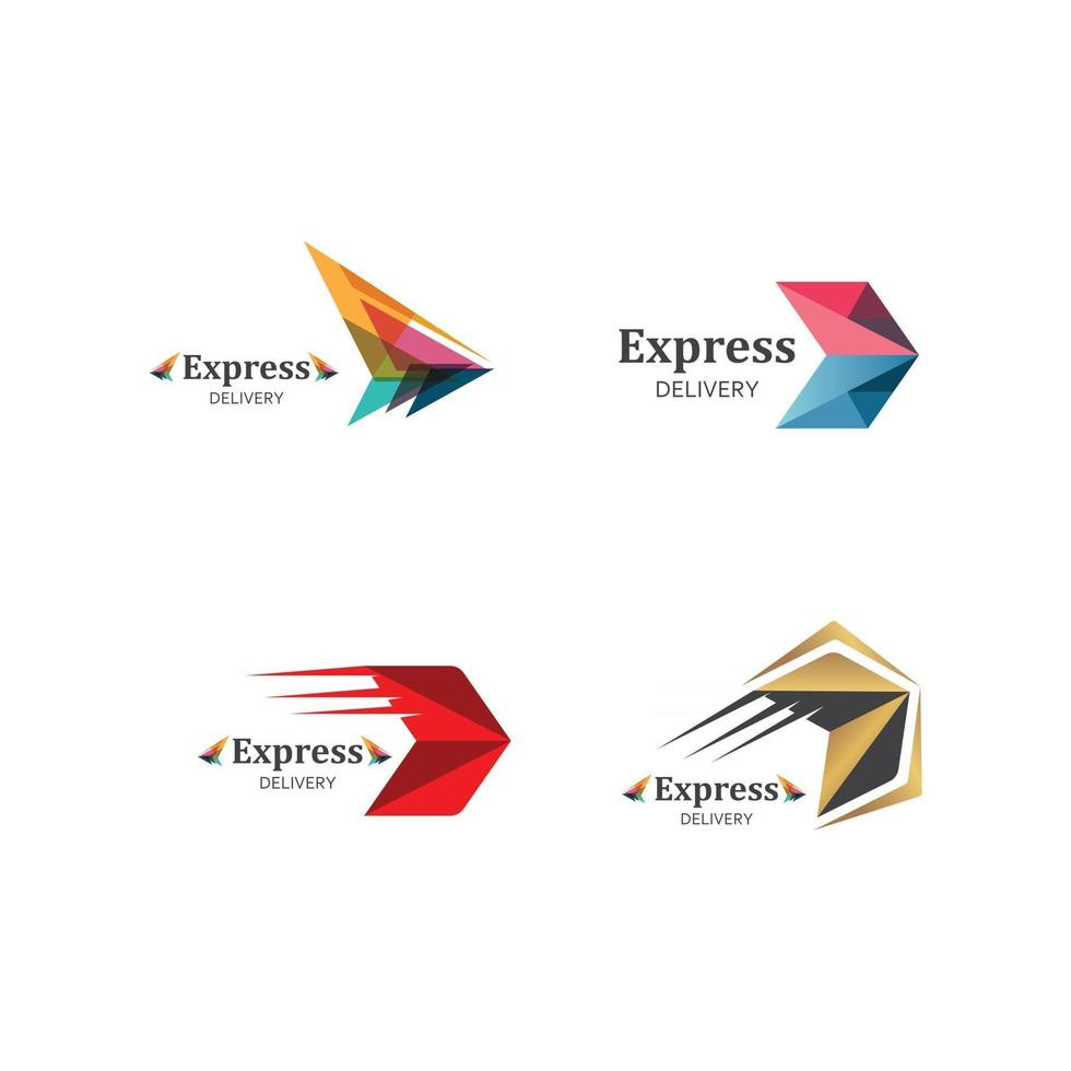 Arrow icon logo express and fast vector illustrationTemplate