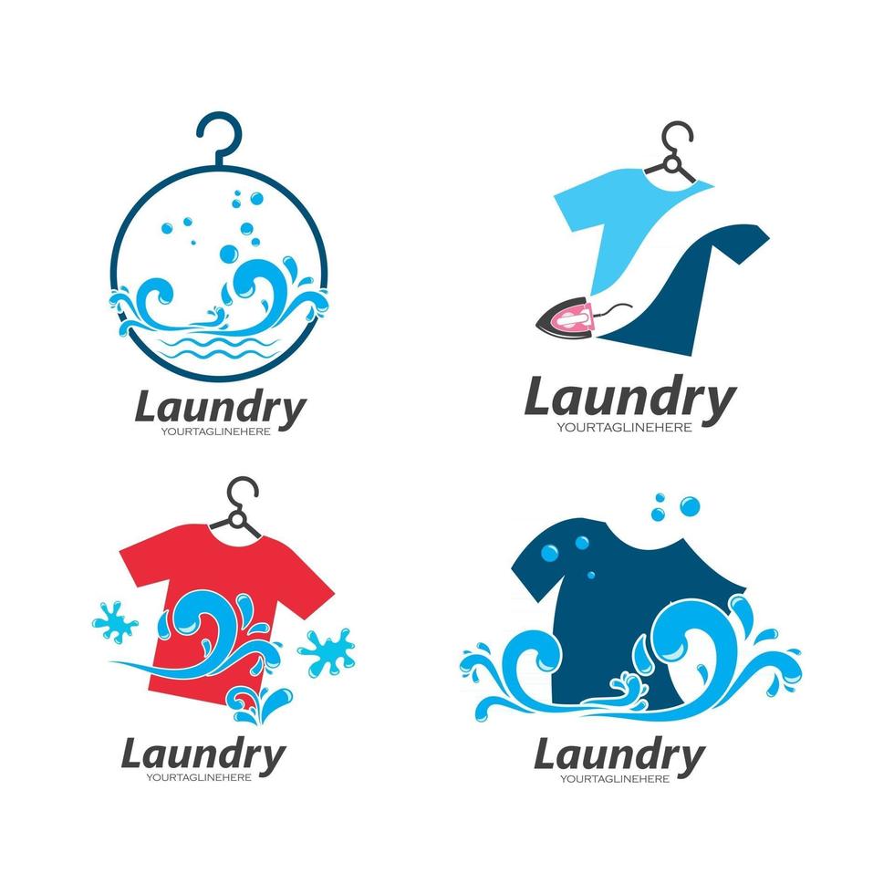 Laundry logo vector icon illustration design