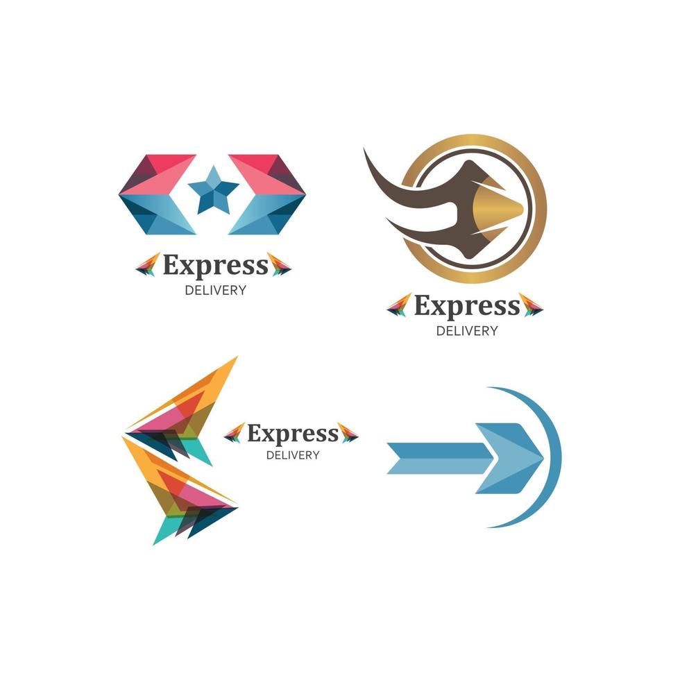 Arrow icon logo express and fast vector illustrationTemplate