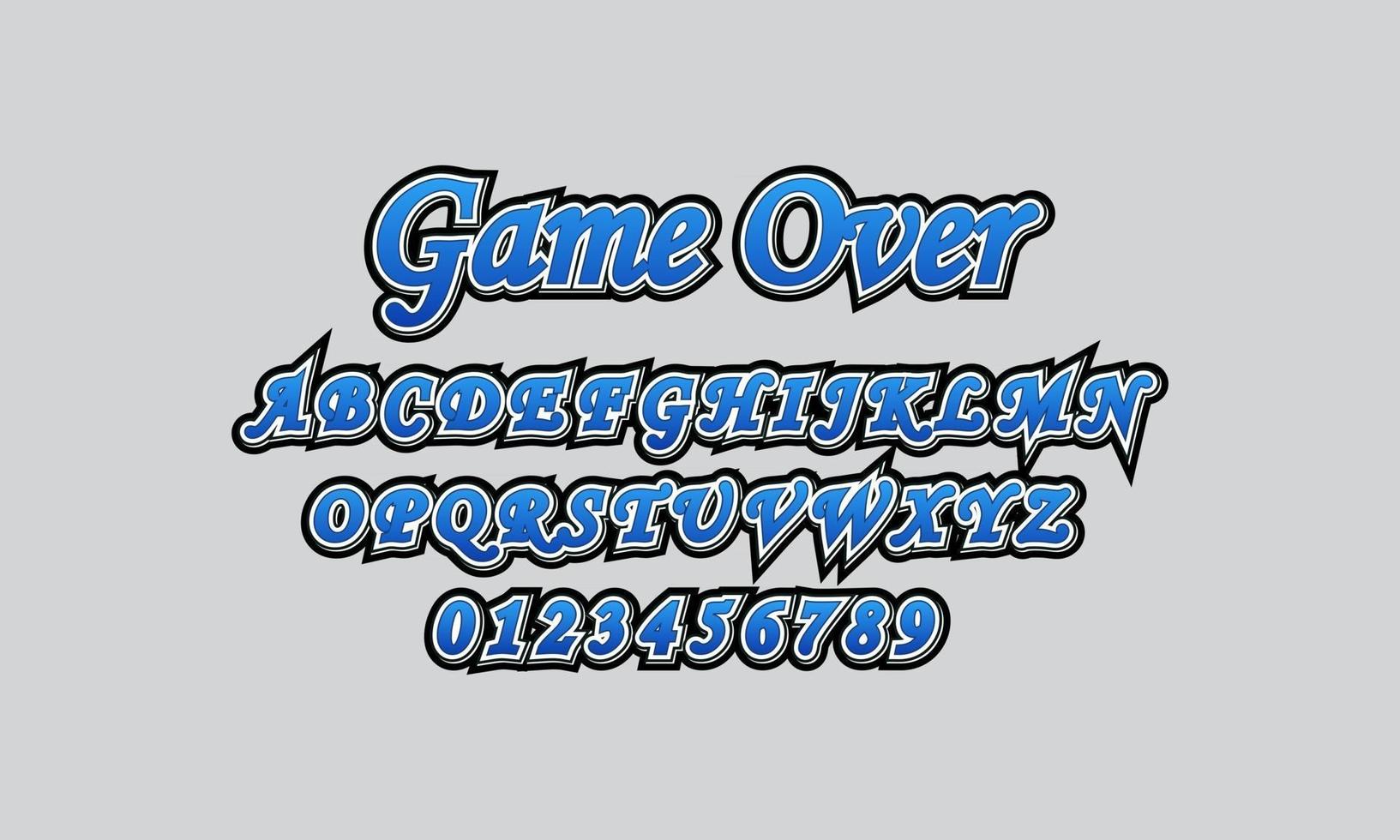 game over font alphabet vector