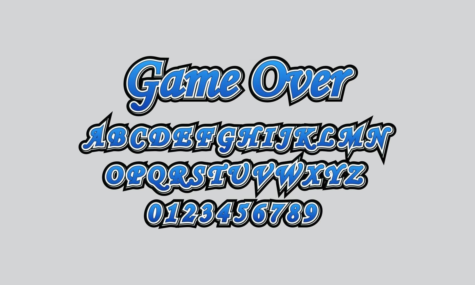 game over font alphabet vector