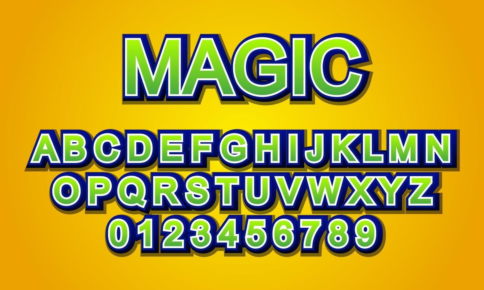 magic font alphabet vector
