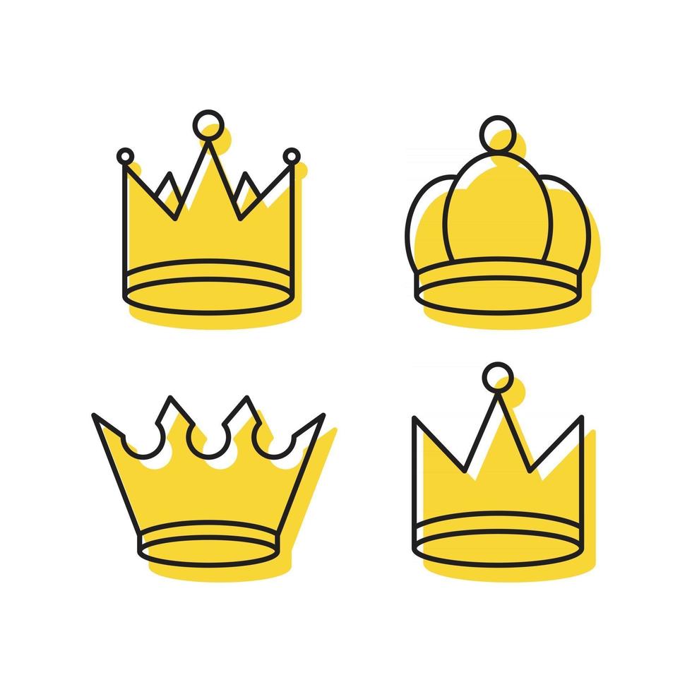 Set illustrations of crown vector template.