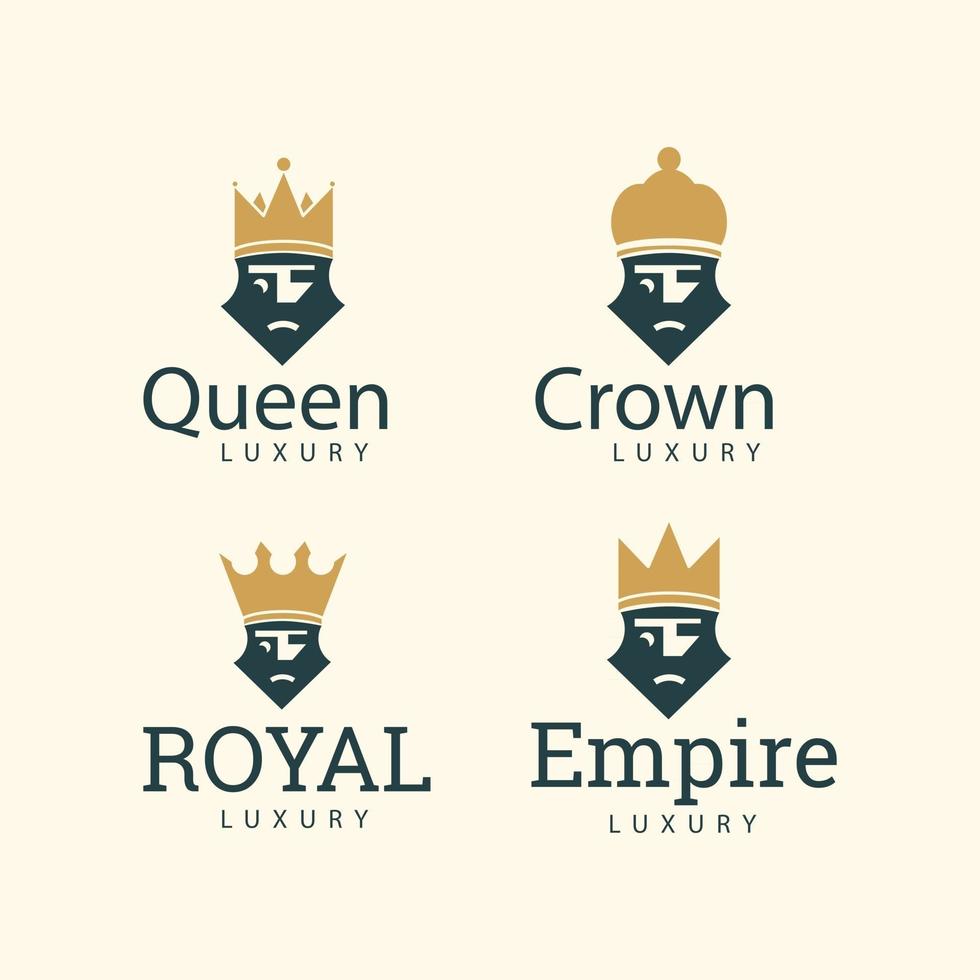 Set illustrations of crown vector template.