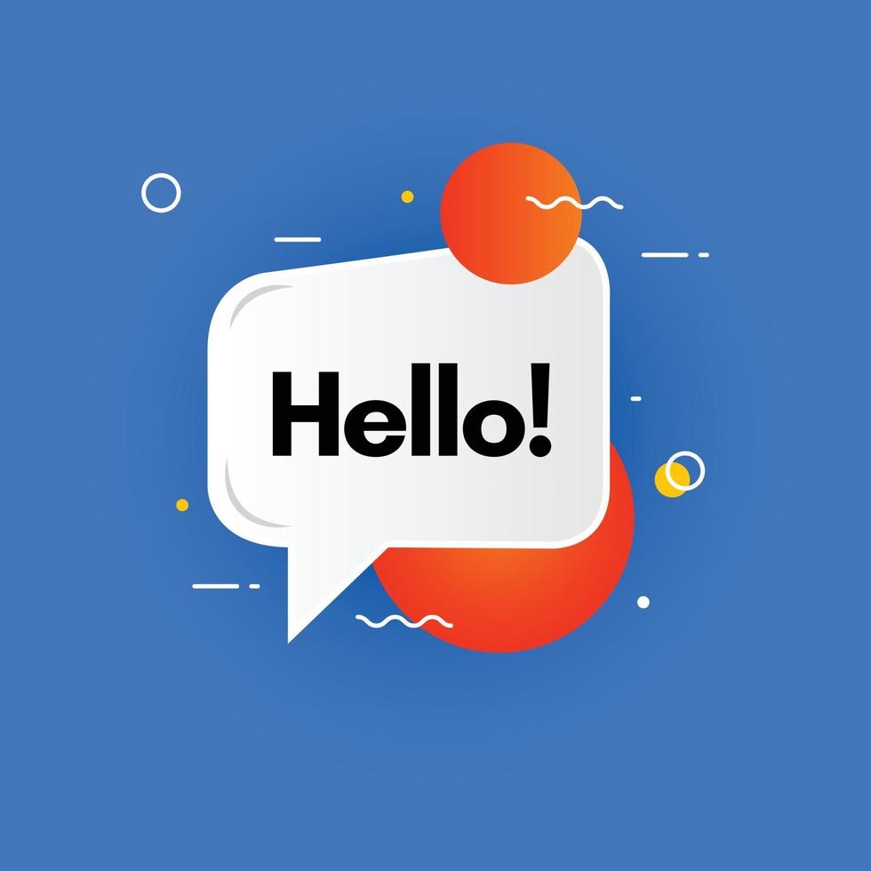 Hello with speech bubble design template vector