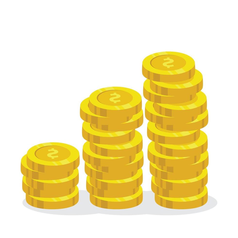 a pile of coins vector template.