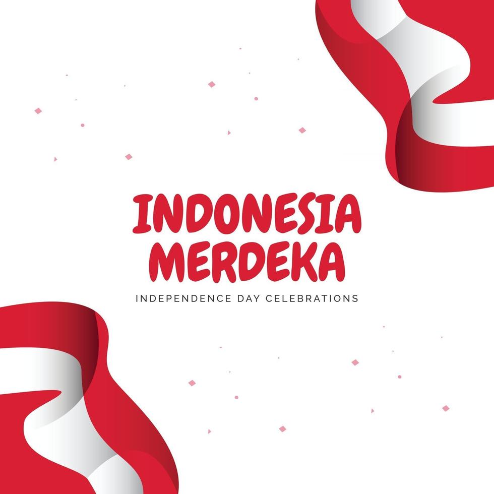 Plantilla de banners del día de la independencia de Indonesia. vector