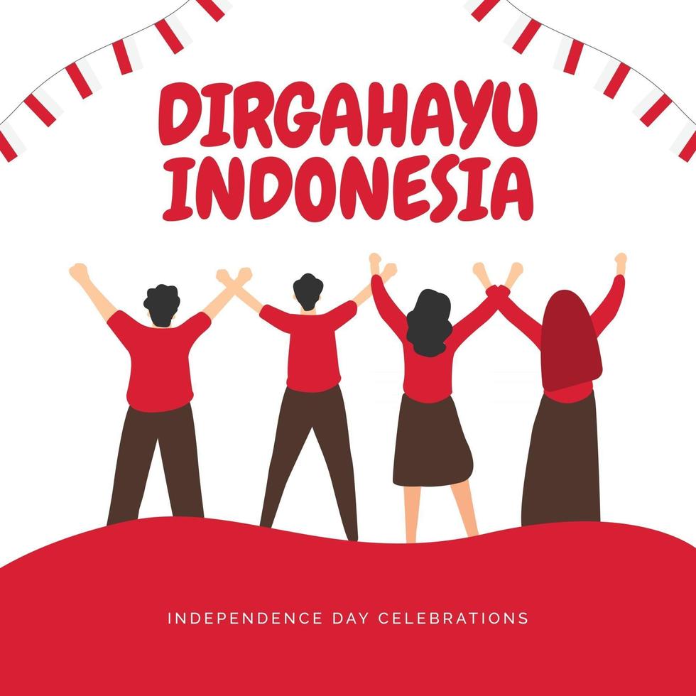 Plantilla de banners del día de la independencia de Indonesia. vector