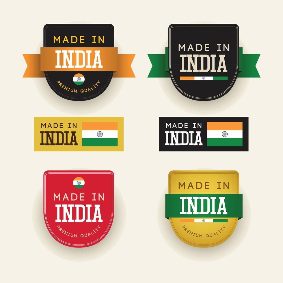 hecho en plantilla de vector de insignia de india.