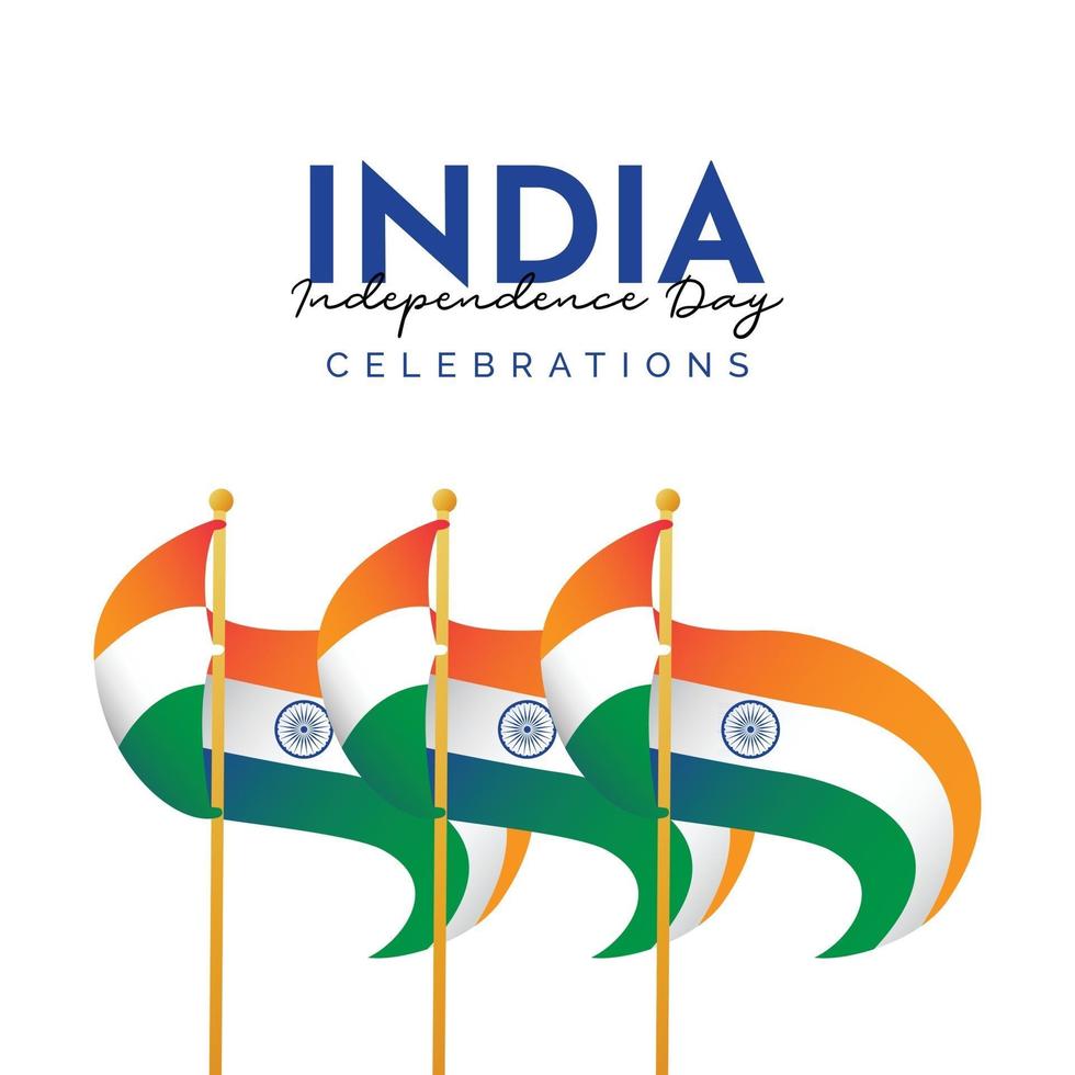 Plantilla de banner del día de la independencia de India. vector