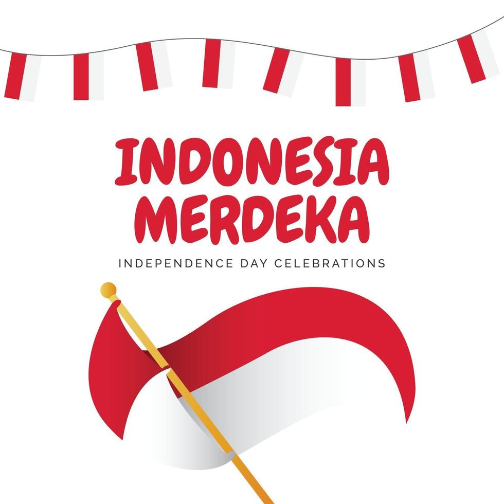 Indonesia independence day banners template. vector