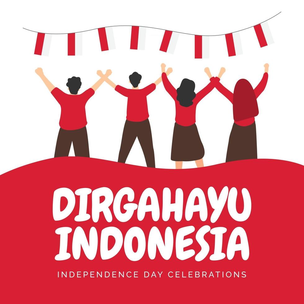 Indonesia independence day banners template. vector