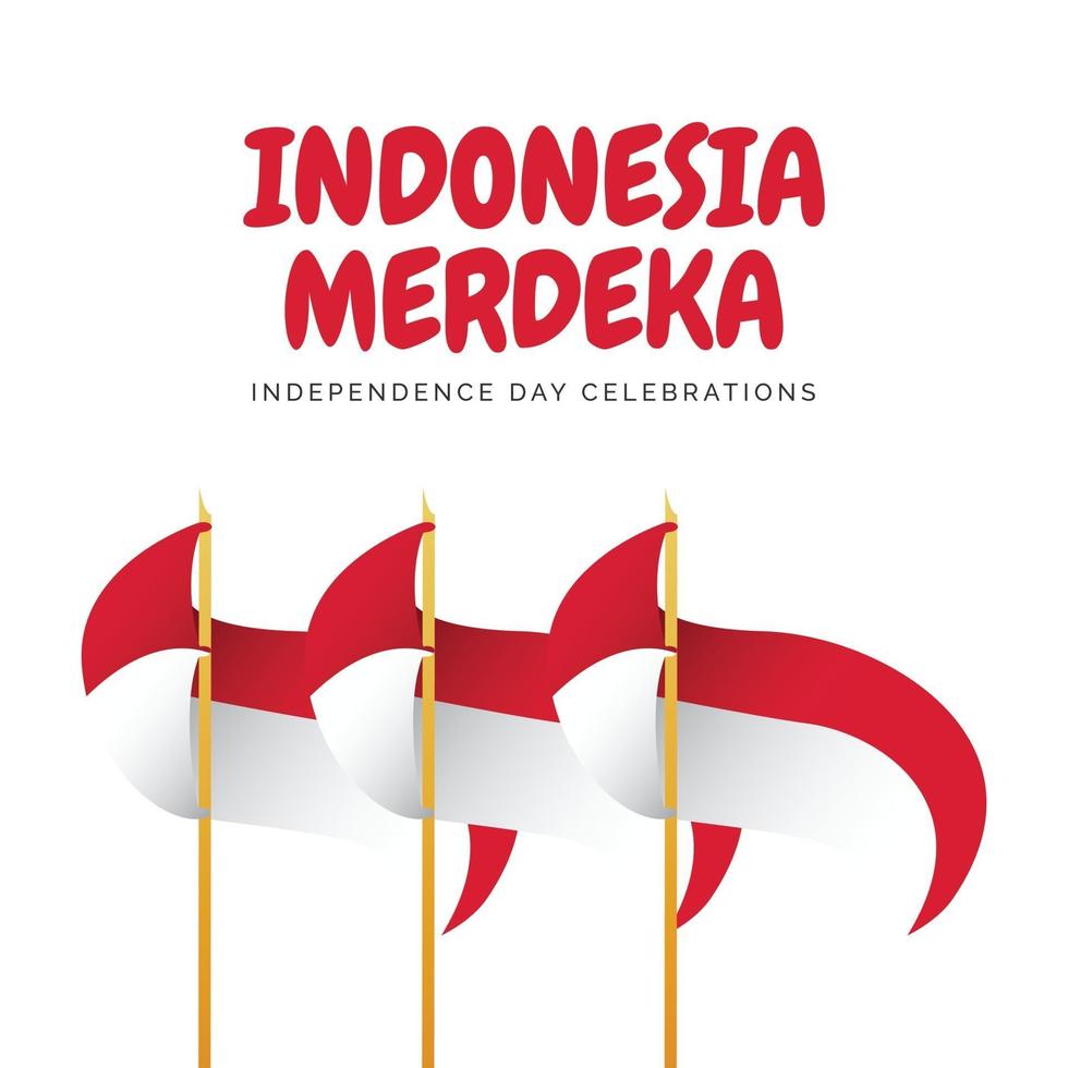 Plantilla de banners del día de la independencia de Indonesia. vector